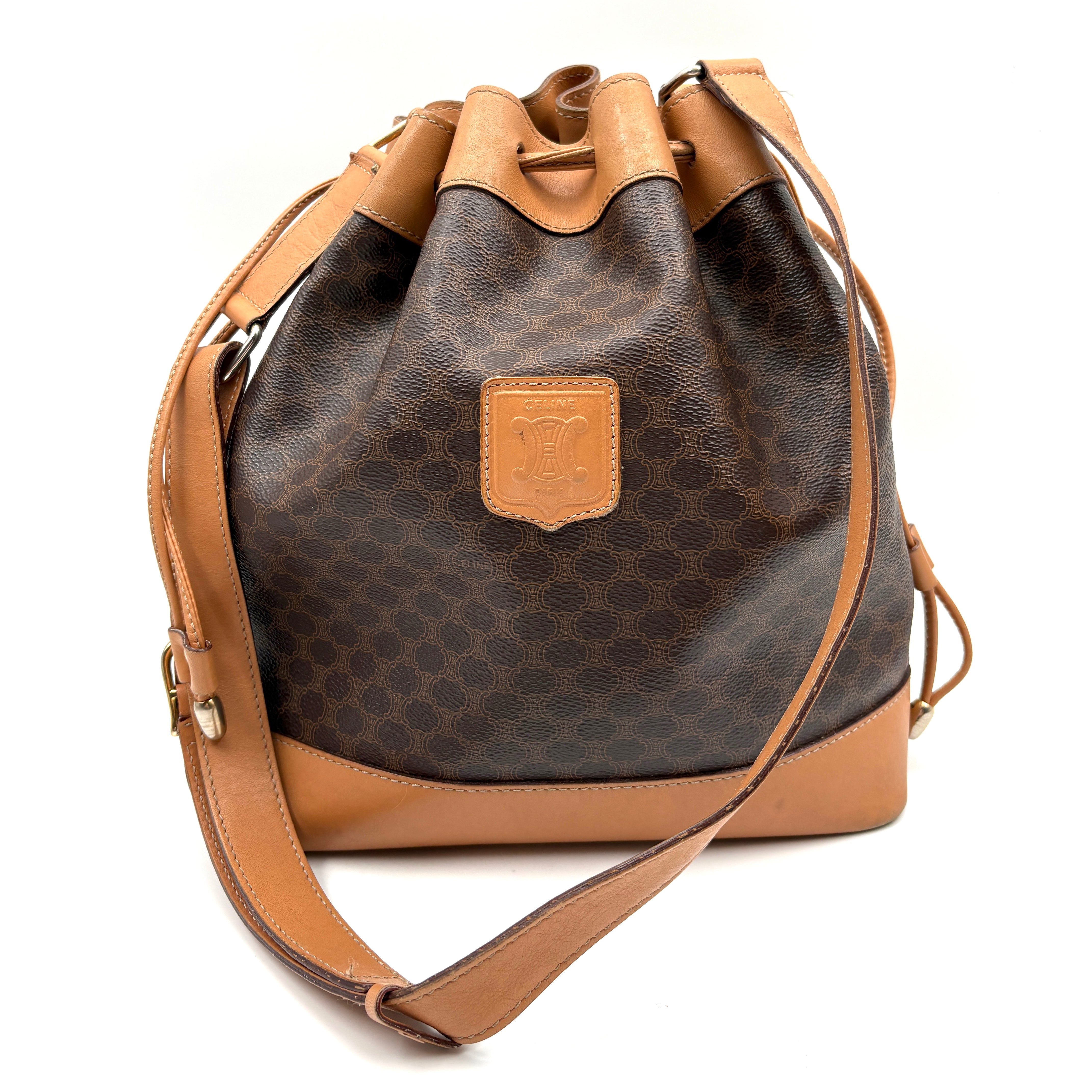 Macadam Triomphe Canvas Bucket Shoulder Bag