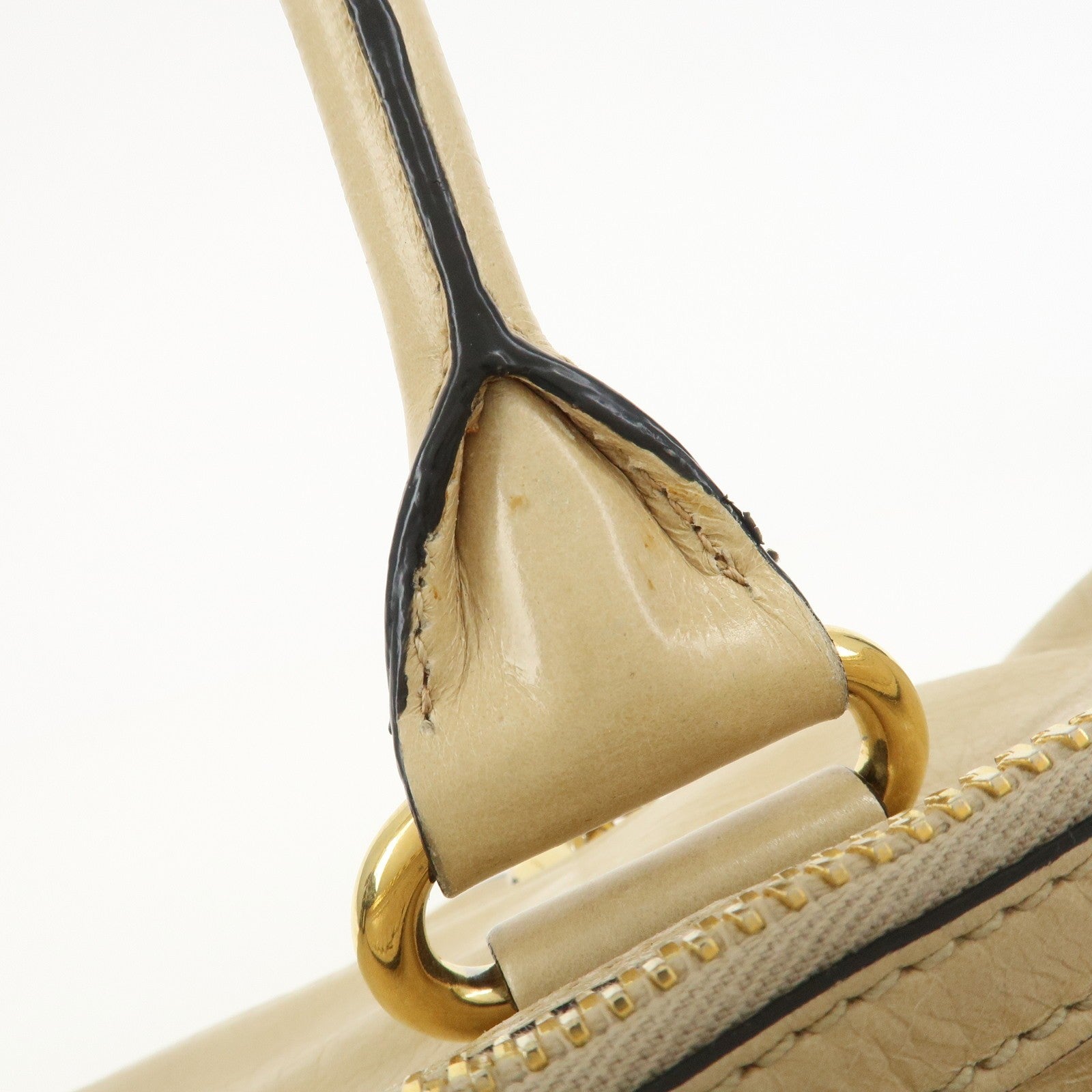 Miu Miu Logo Leather 2Way Bag - Beige, Leather 