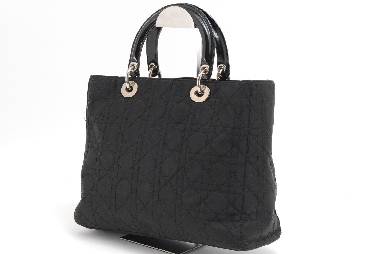 Christian Dior Lady Dior Tote Hand Bag - Black, Nylon