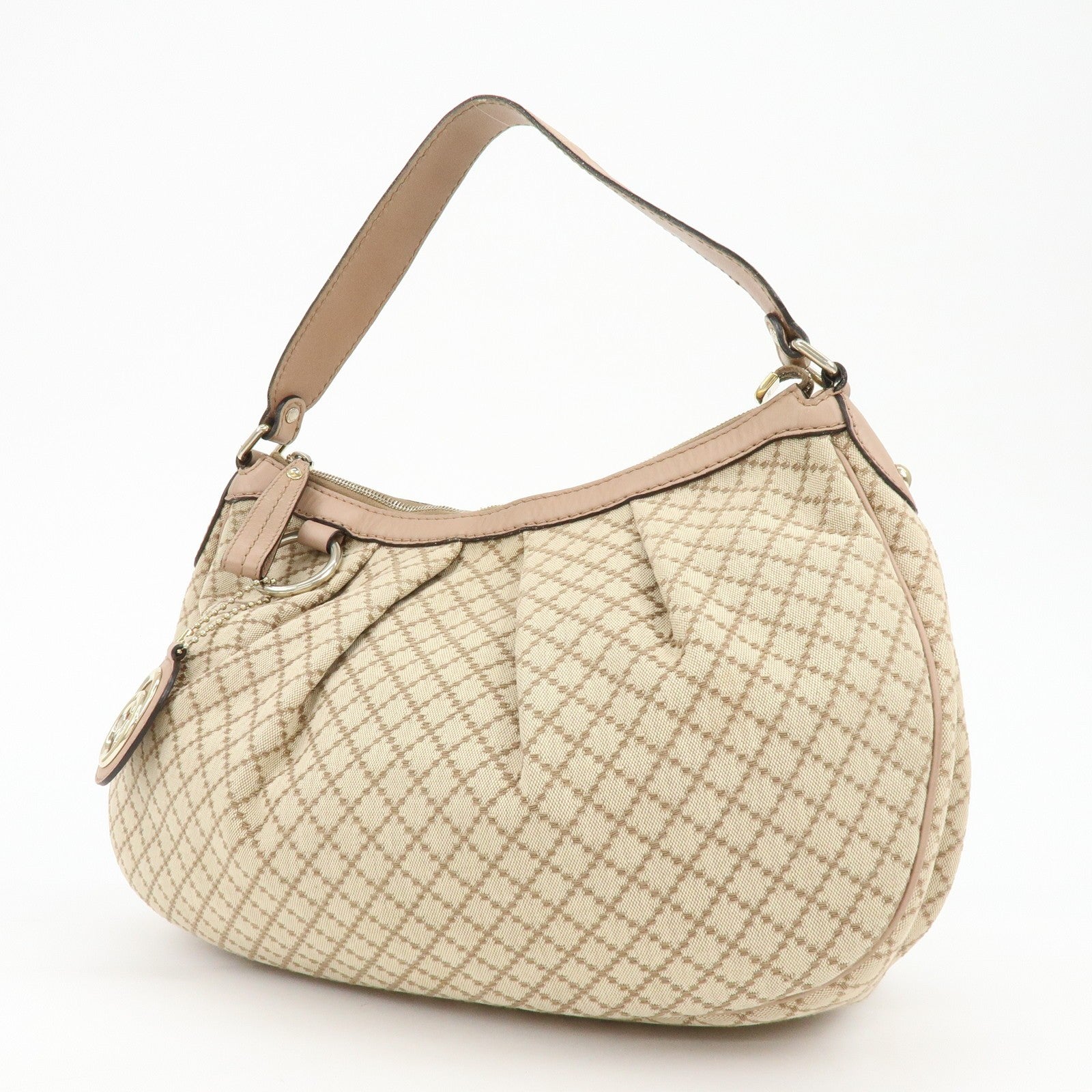 GUCCI Sukey Interlocking G Diamante Canvas Shoulder Bag