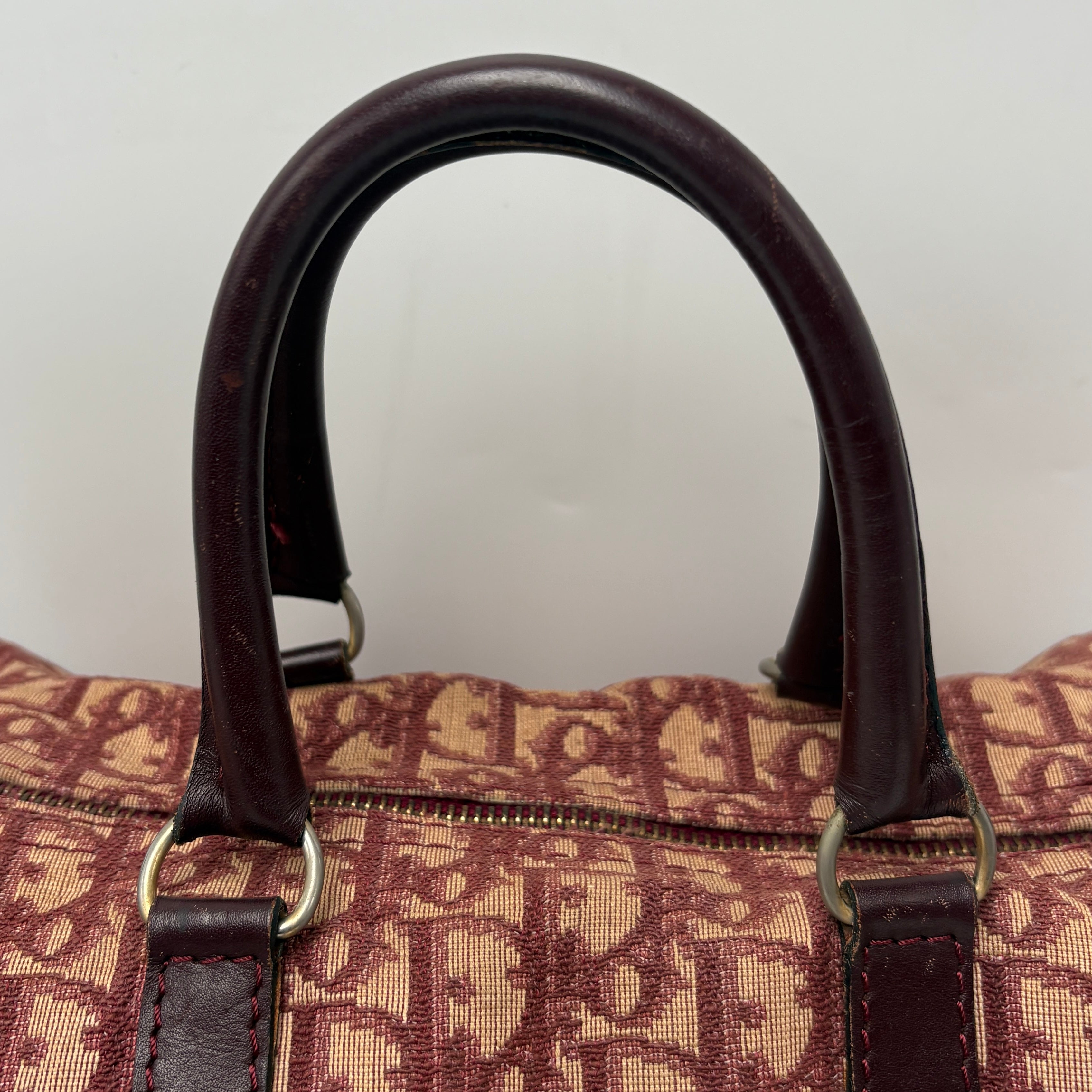 Christian Dior Trotter Boston Bag Burgundy