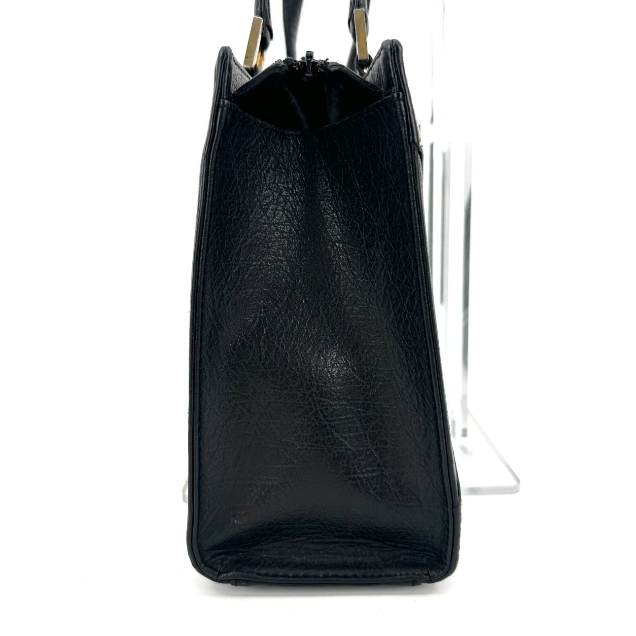 Yves Saint Laurent Hand Tote Stitch Bag Leather Black Vintage