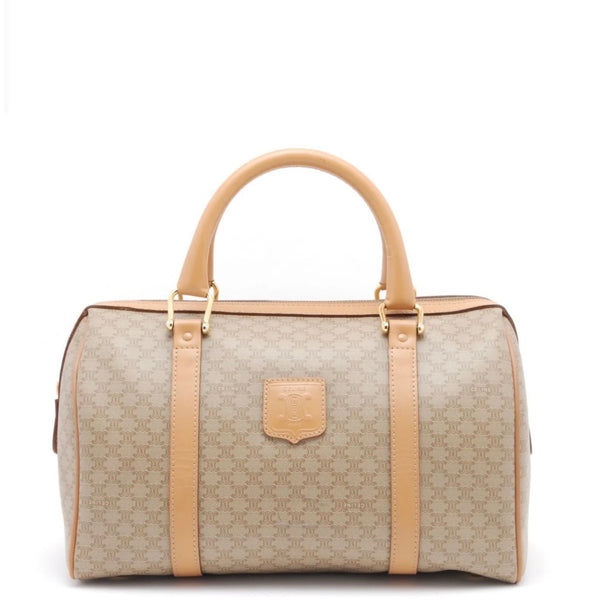 Celine Macadam Boston Bag - Beige, PVC Leather