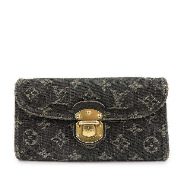 Louis Vuitton Portefeuille Amelia Wallet - Noir, Monogram Denim 