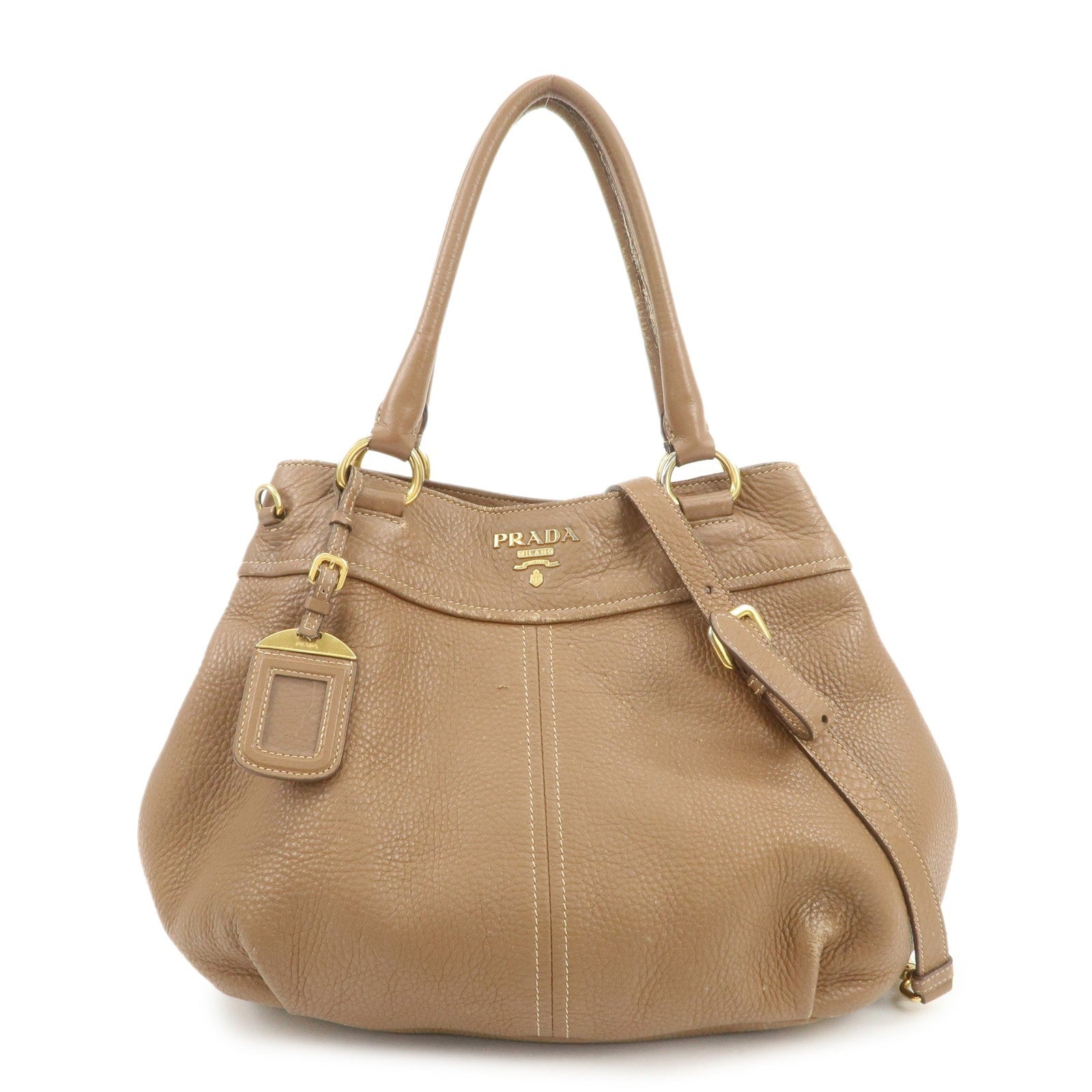 Prada 2Way Bag Hand Bag - Brown, Calf Leather