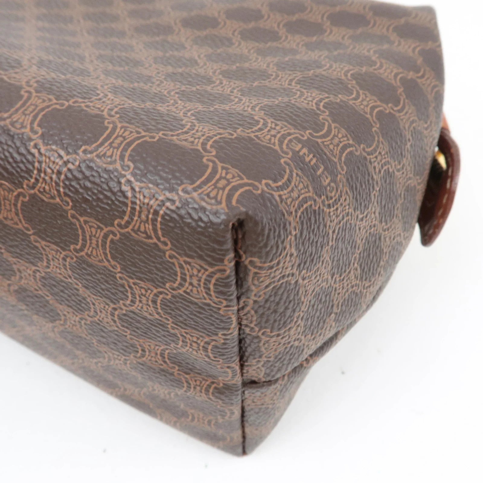Celine Macadam Cosmetic Pouch - Brown, PVC Leather 