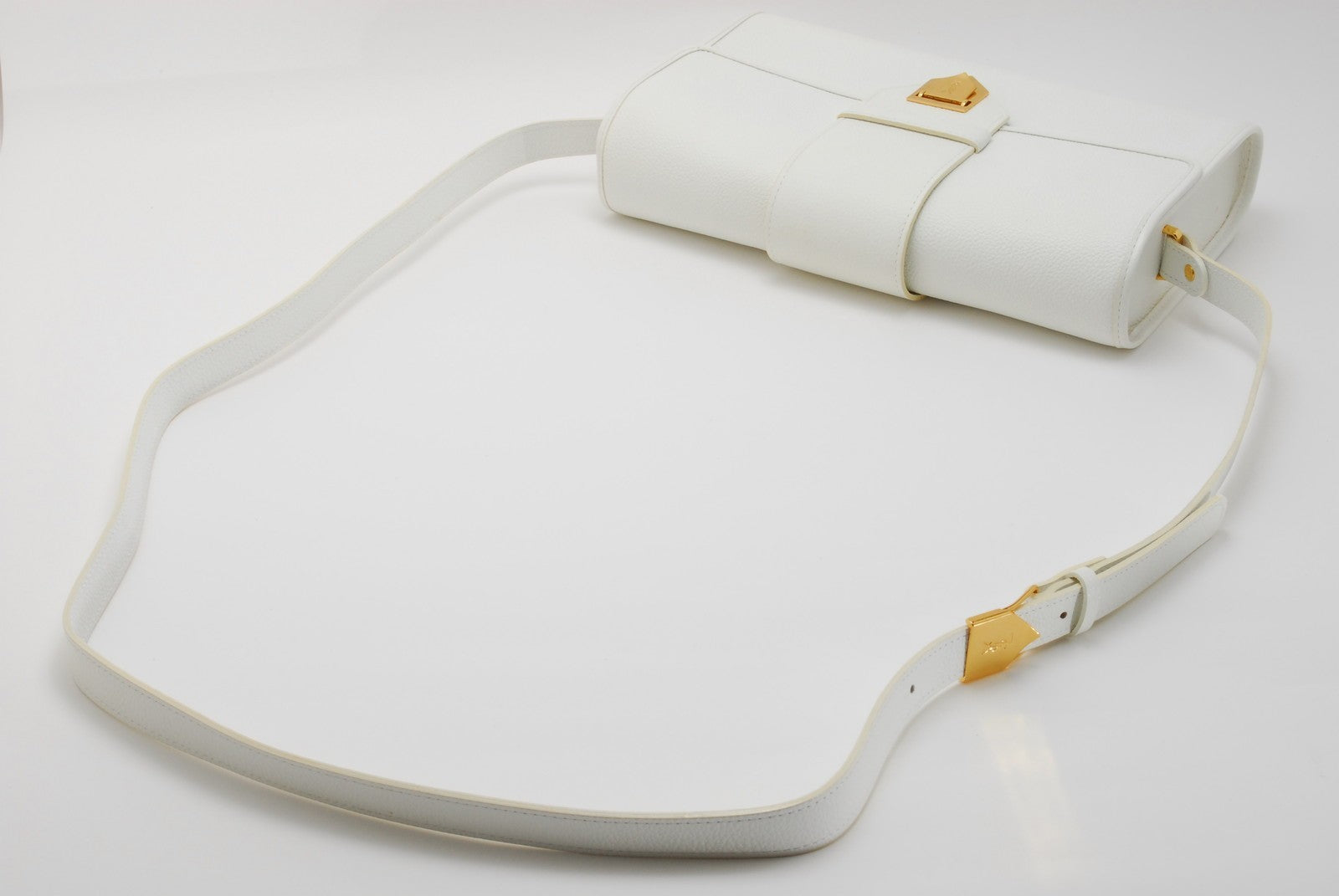 Saint Laurent YSL Shoulder Bag - Ivory, Leather 