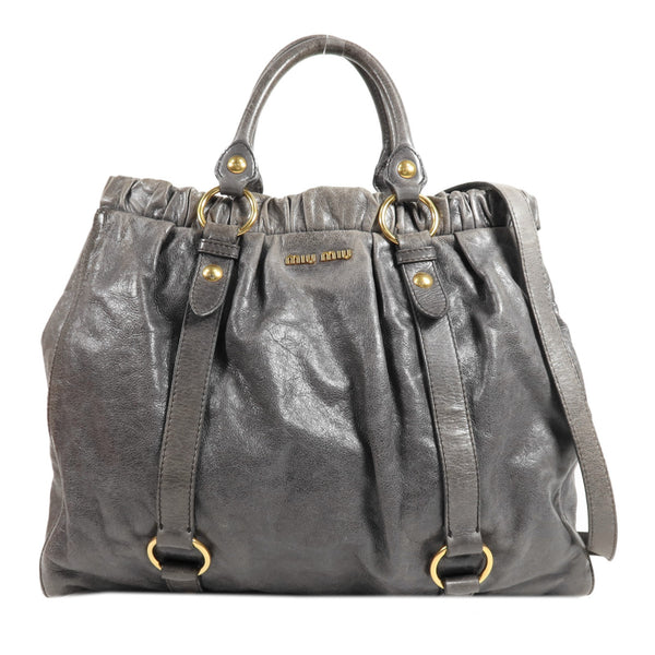Miu Miu GHW Shoulder Bag - Grey, Calfskin Leather 
