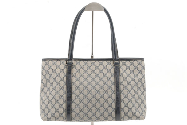 Gucci GG Supreme Tote Bag - Navy, PVC Leather
