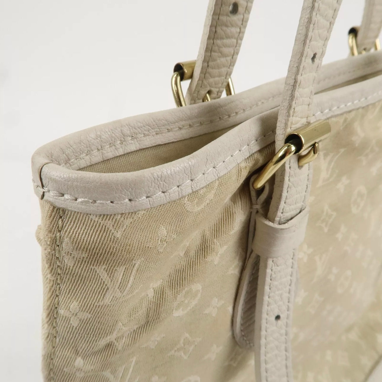 Louis Vuitton Monogram Mini Lin Bucket PM Hand Bag