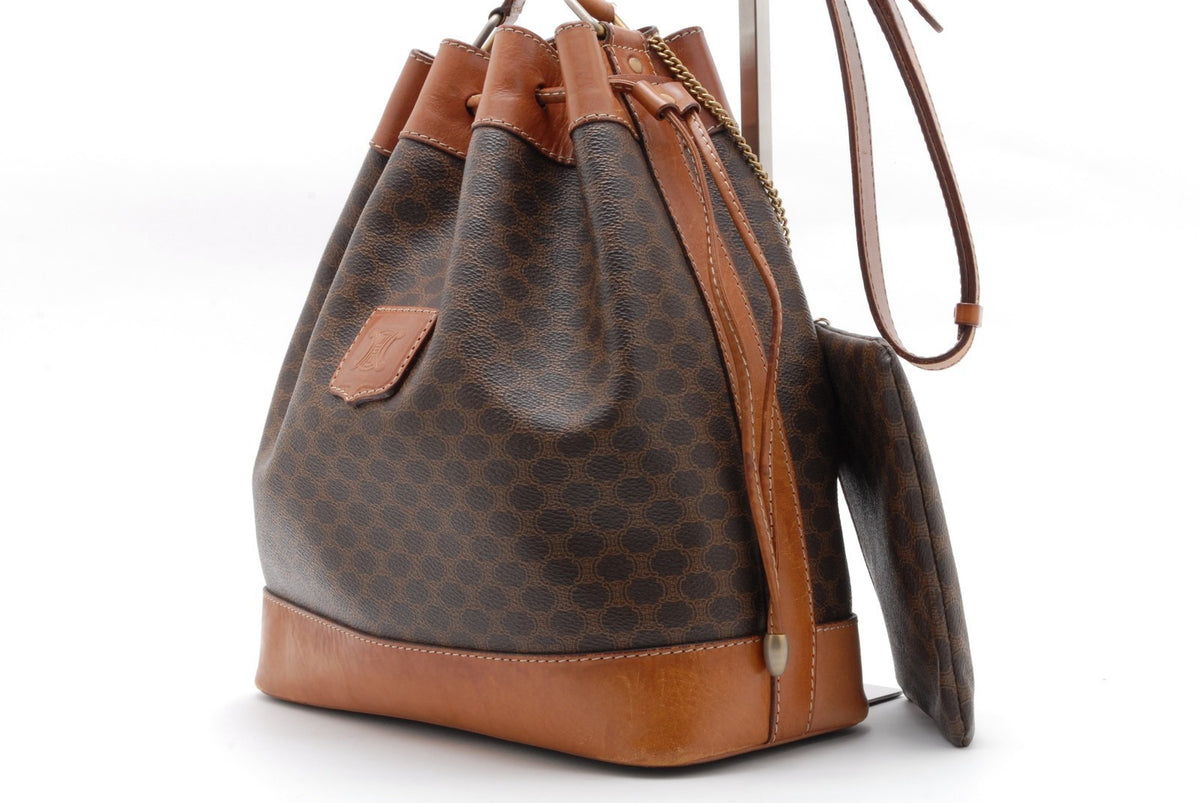 Celine Macadam Bucket Shoulder Bag - Brown, Leather