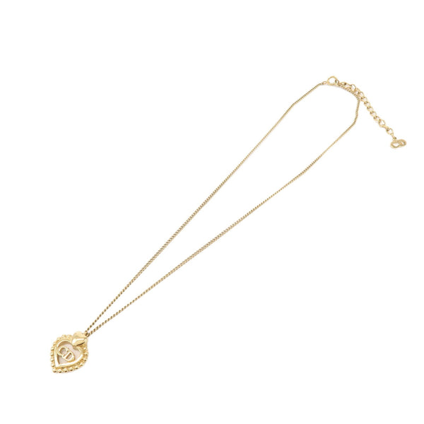 Christian Dior CD Logo Heart Necklace - Gold, Metal 