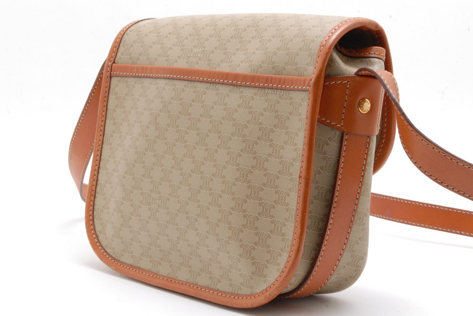 Celine Macadam Shoulder Bag - Beige, Leather