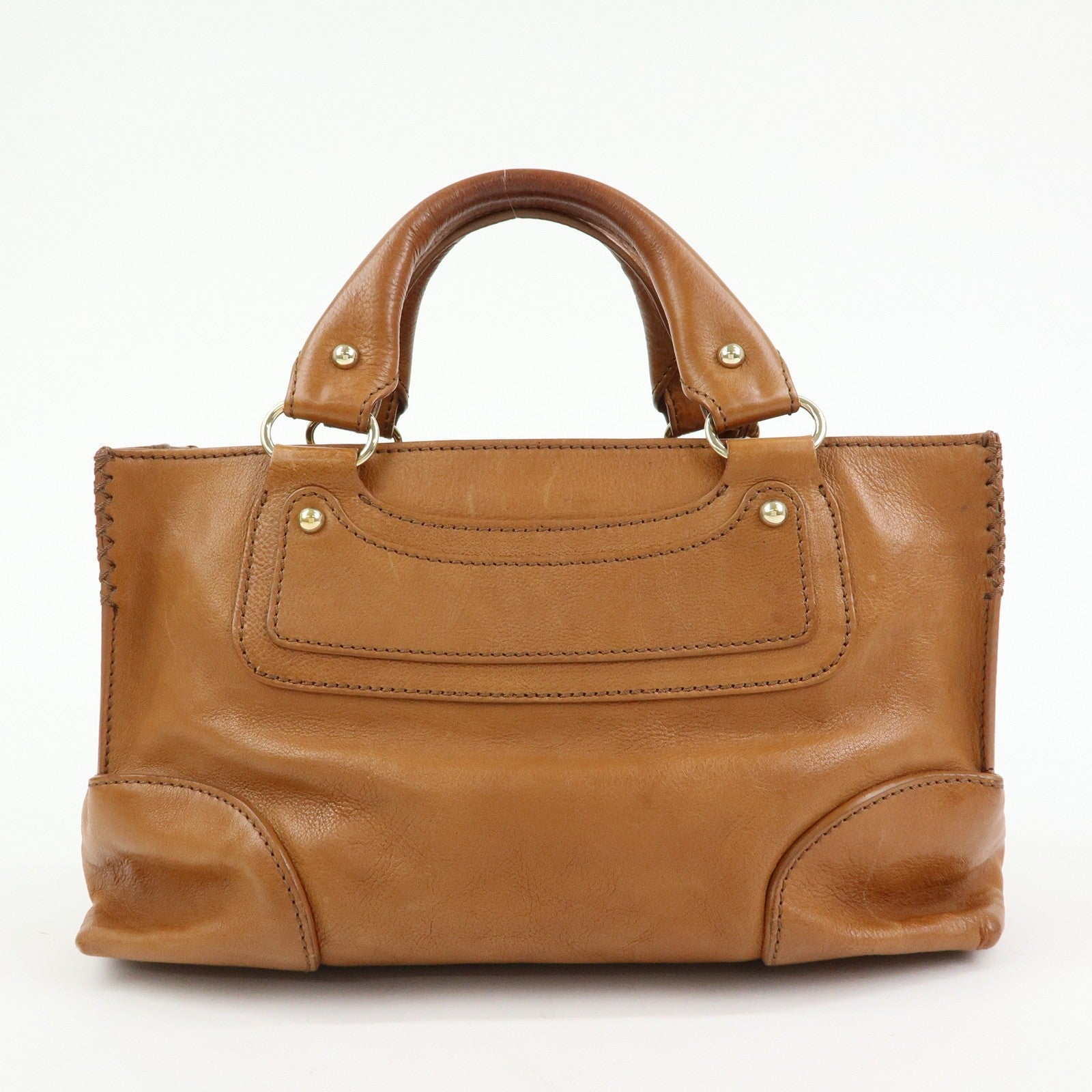 Celine Logo Leather Boogie Bag - Brown, Leather 