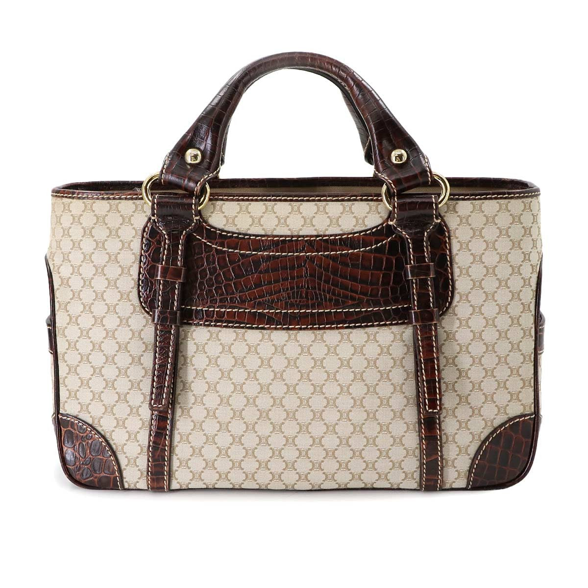Celine Macadam Boogie Handbag - Beige, Canvas and Leather