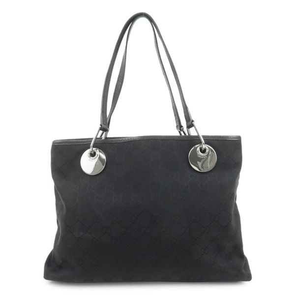 Gucci GG Canvas Leather Tote Bag - Black, Canvas