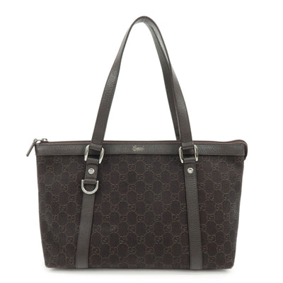 Gucci Abbey Tote Bag - Dark Brown, Denim, Leather