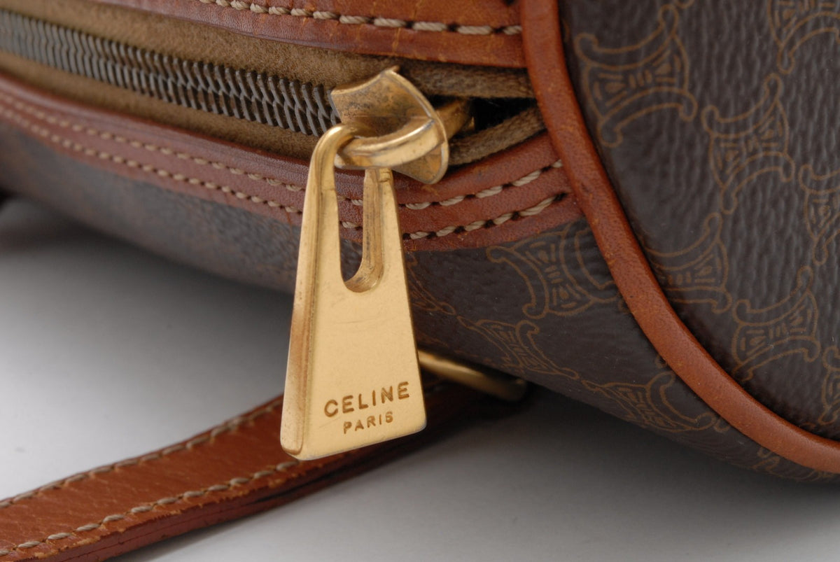 Celine Macadam Boston Handbag - Brown, PVC Leather