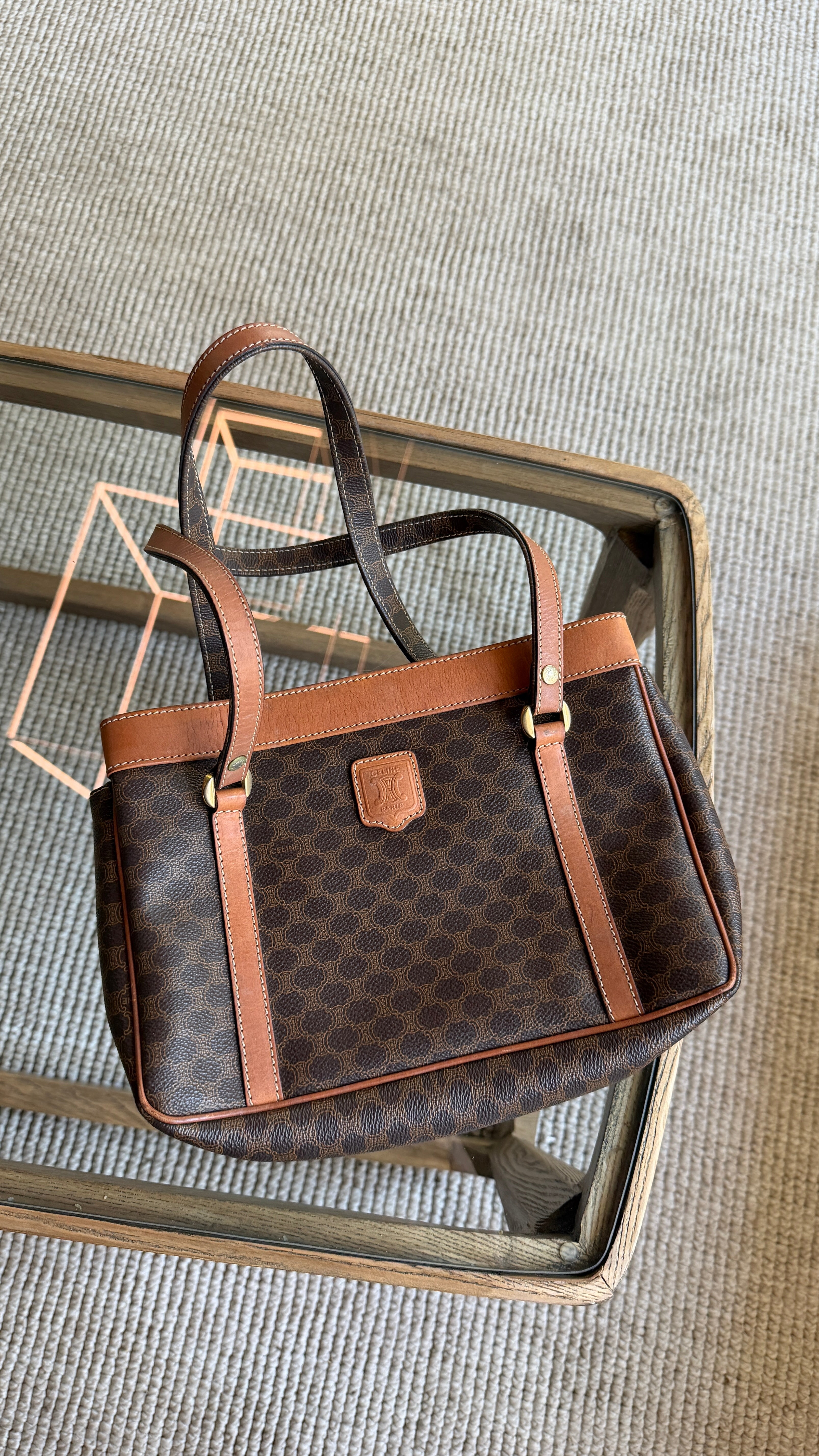 Celine Macadam Tote Bag - Brown, PVC Leather