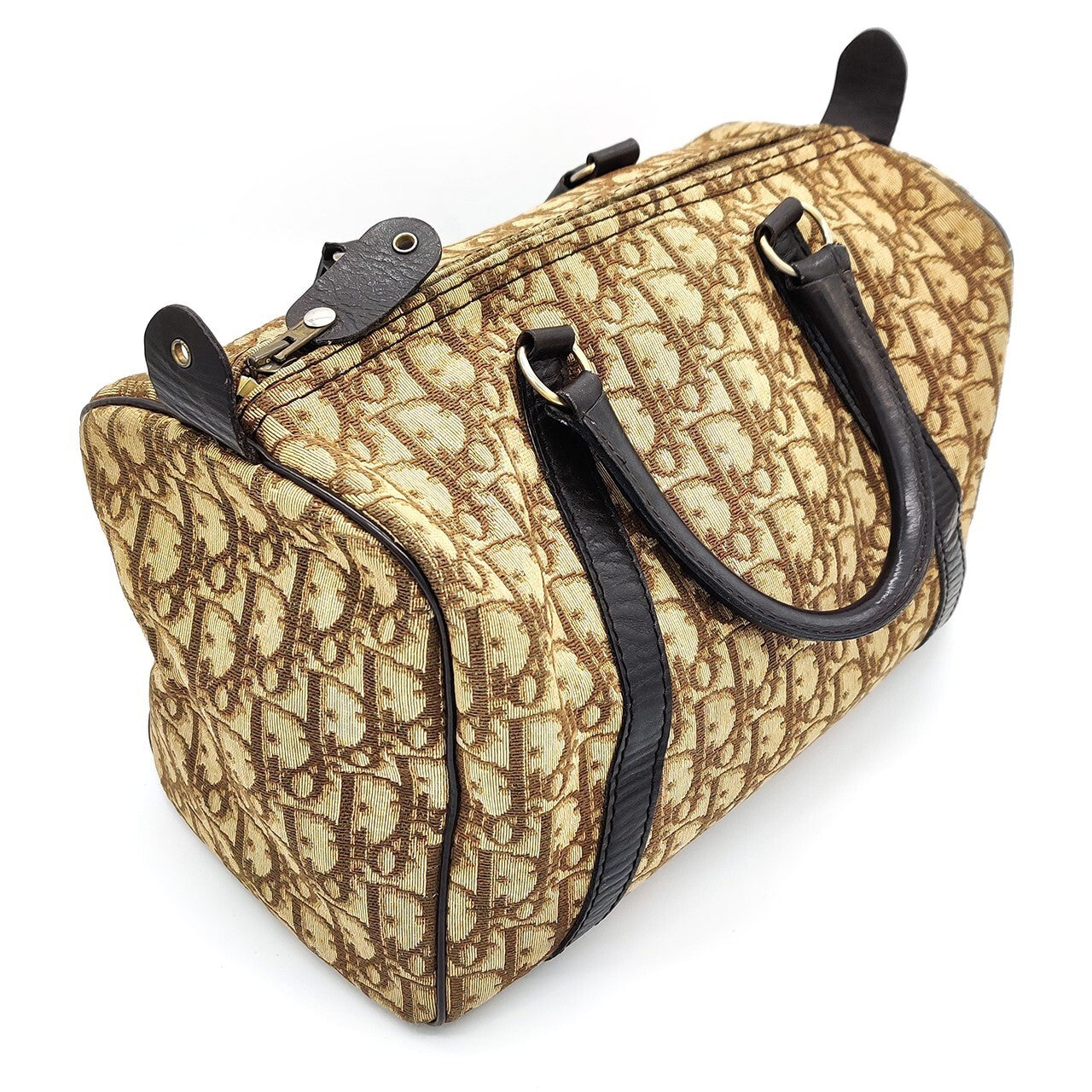 Dior Trotter Boston Handbag - Brown, Canvas Leather