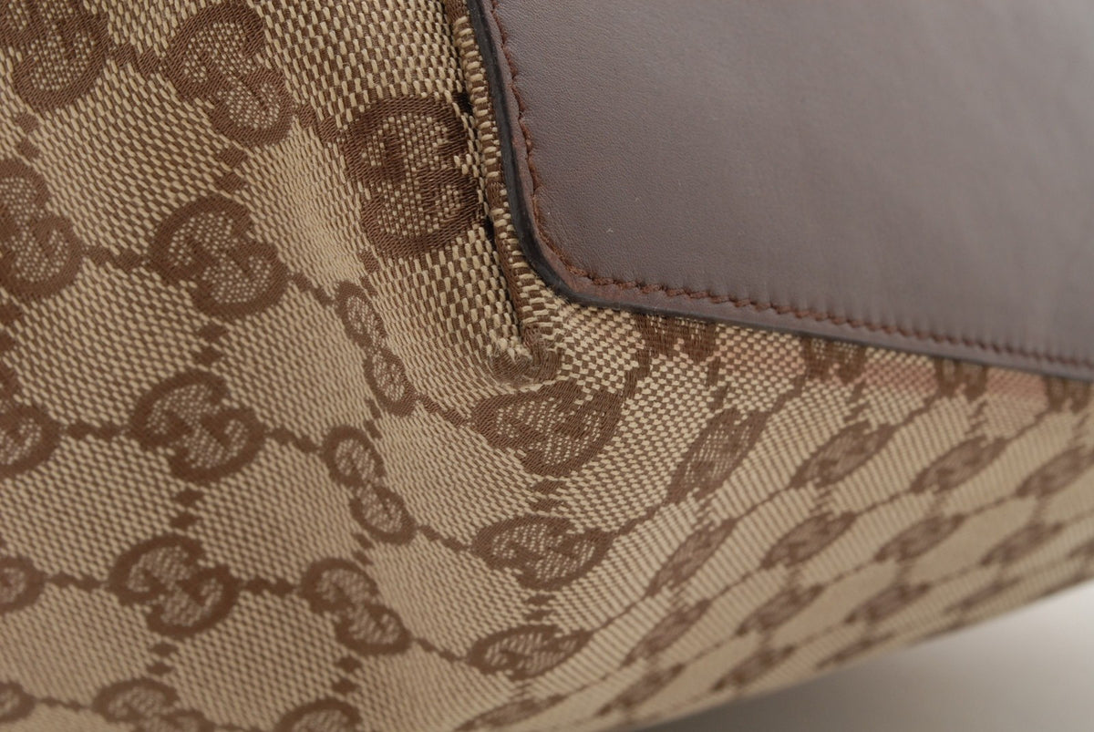 Gucci GG Tote Shoulder Bag - Beige Brown, Canvas Leather