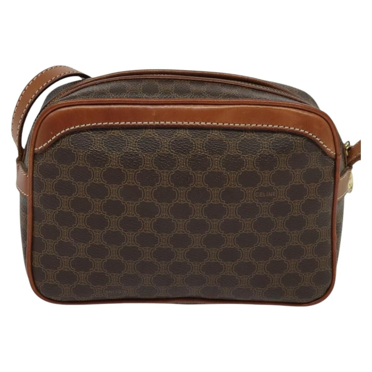 Celine Macadam Shoulder Bag - Brown/Gold, PVC Leather