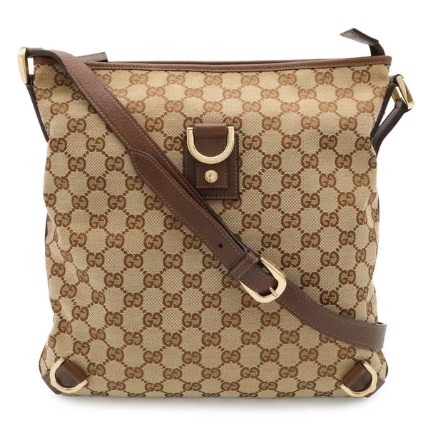Gucci Abbey Shoulder Bag - Khaki Beige/Brown, GG Canvas