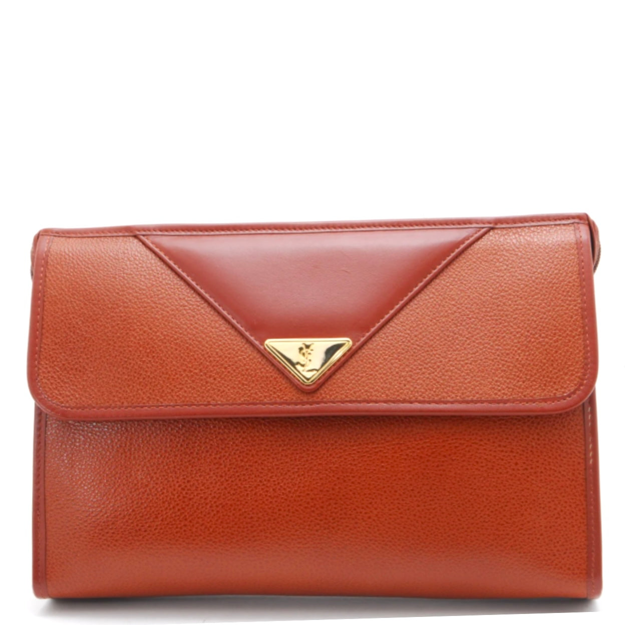Saint Laurent Yves Clutch - Brown, Leather 