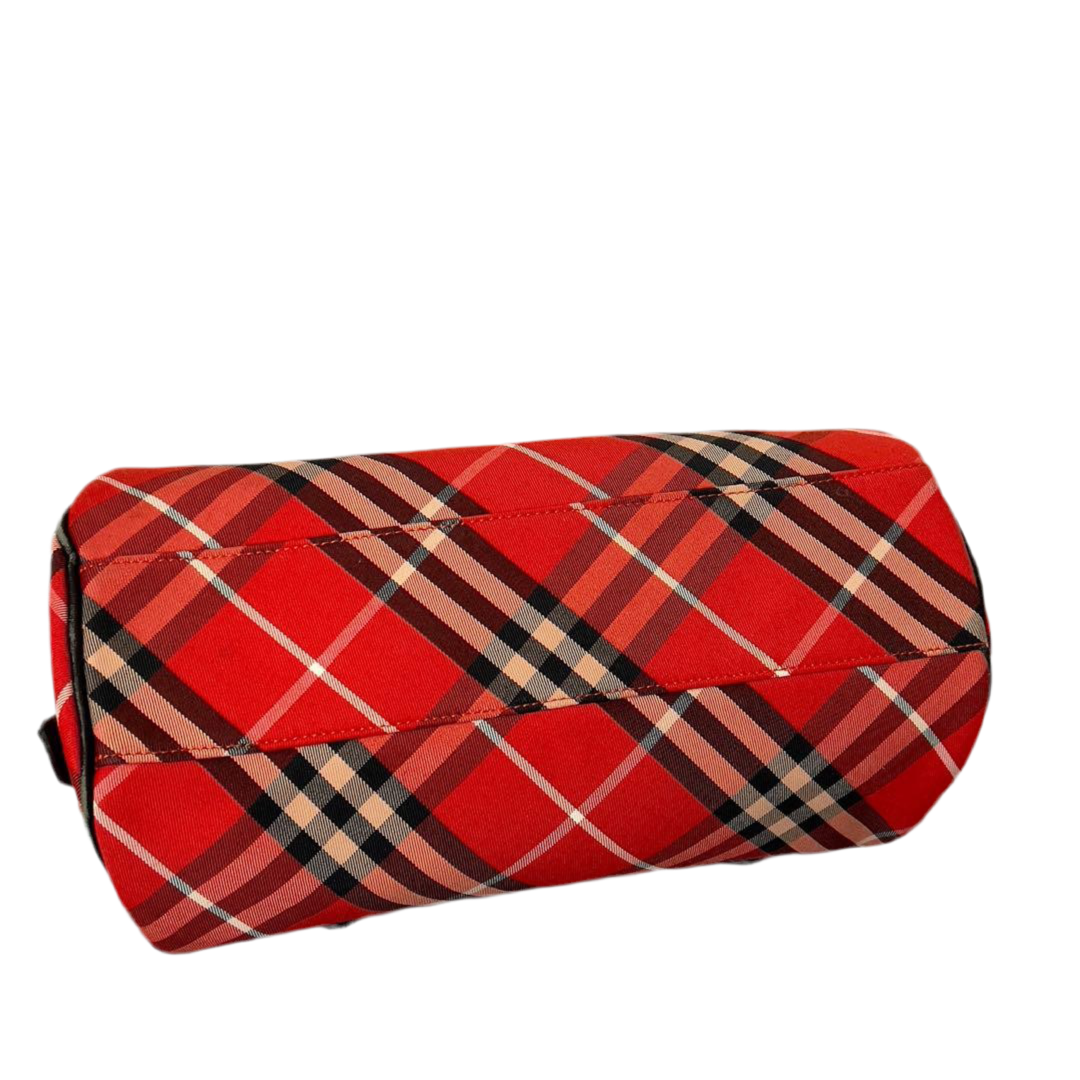 Burberry Blue Label Drum Bag - Red Nova Check, Canvas