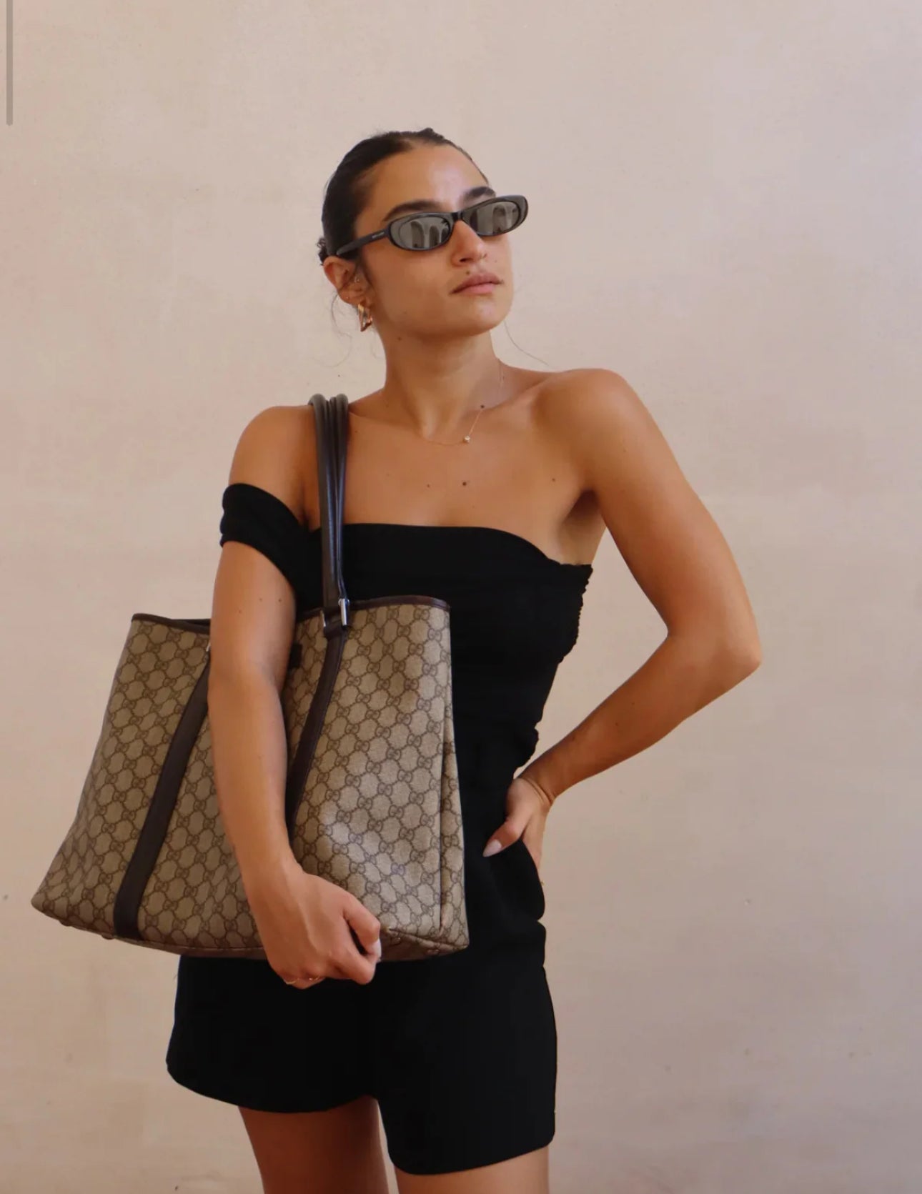 GUCCI GG SUPREME SHOULDER TOTE BAG