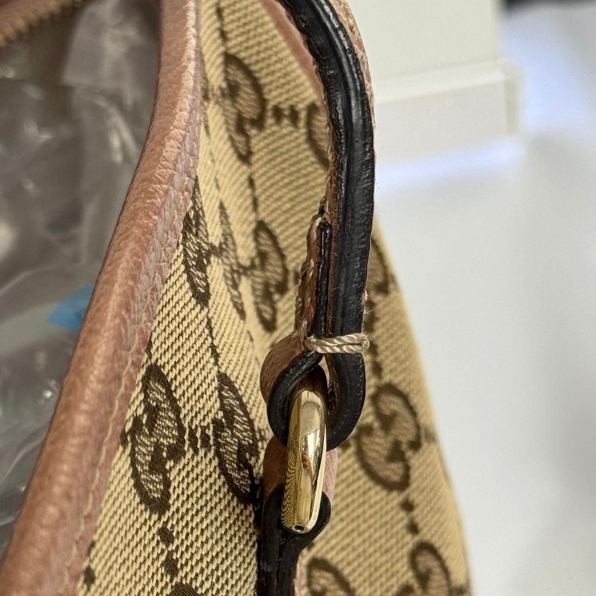 Gucci Beige Pink GG Tote Handbag