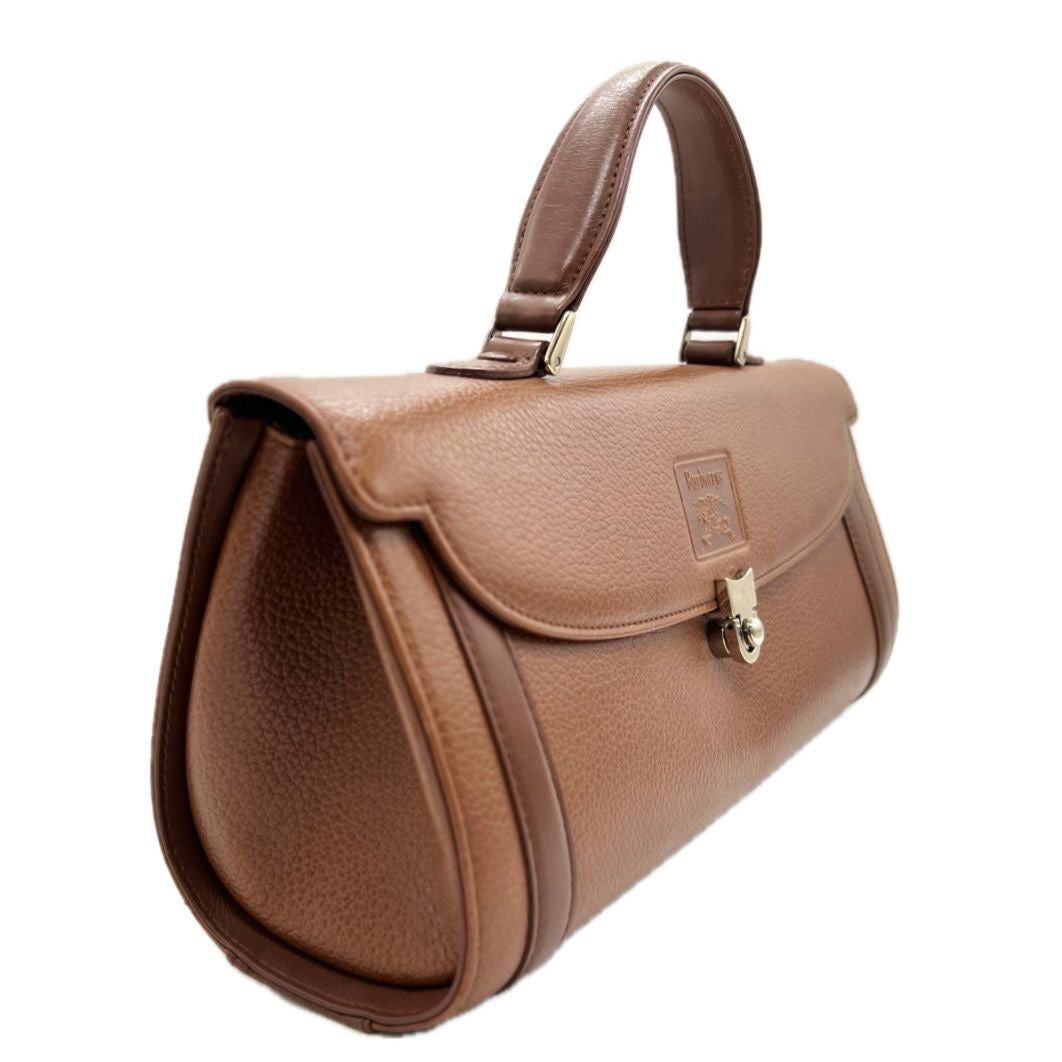 Burberry Vintage Top Handle Handbag - Brown, Leather