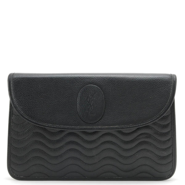 Saint Laurent Stitch Clutch Bag - Black, Leather 