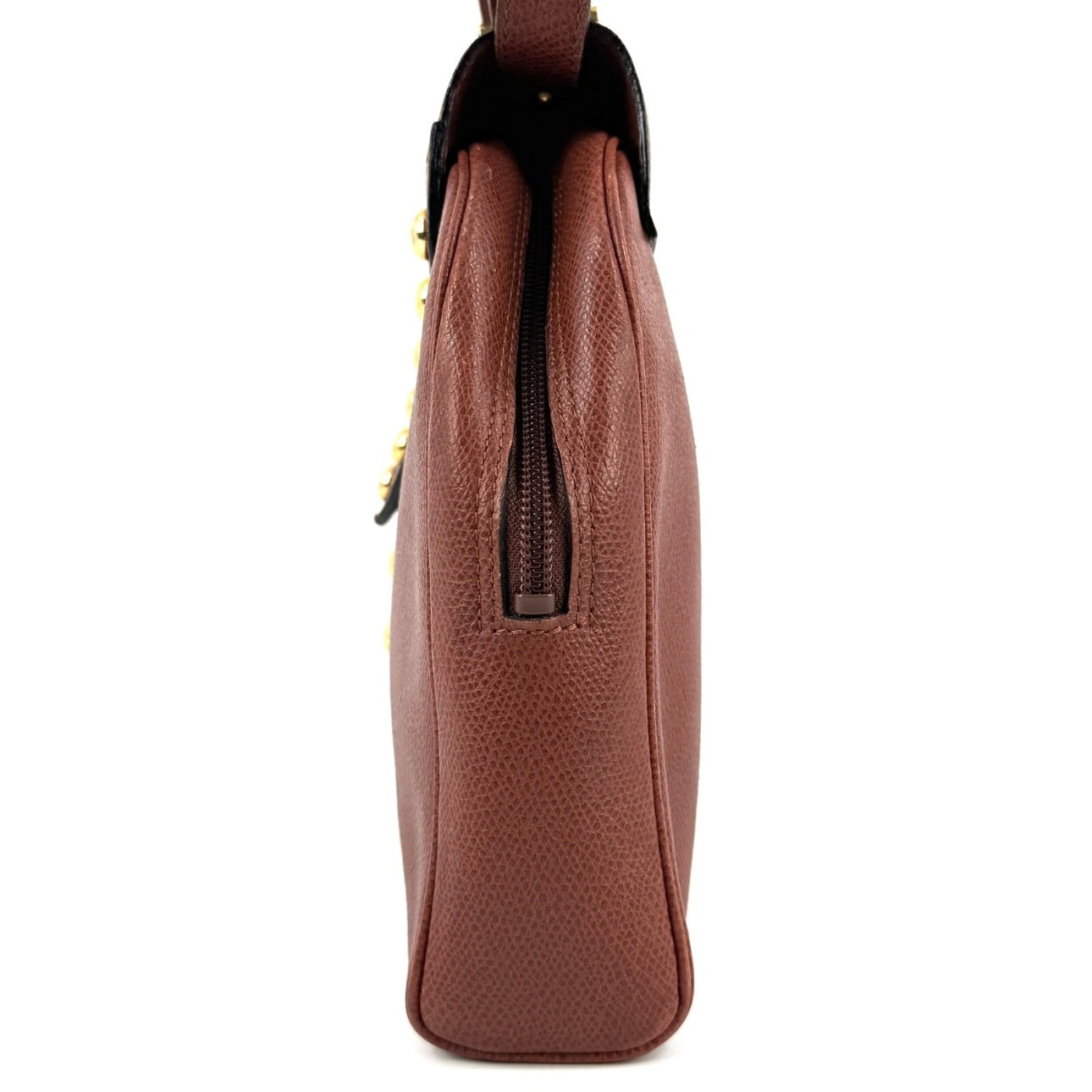 Yves Saint Laurent Y Studs 2way Shoulder Bag Leather Brown Vintage YSL