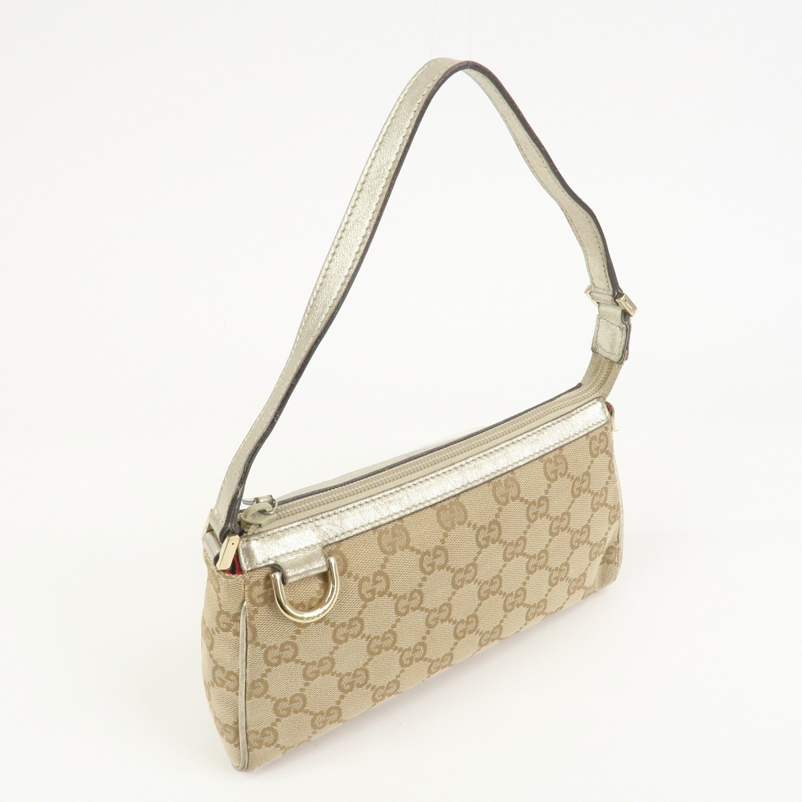 Gucci Abbey Hand Bag - Beige Gold, GG Canvas Leather
