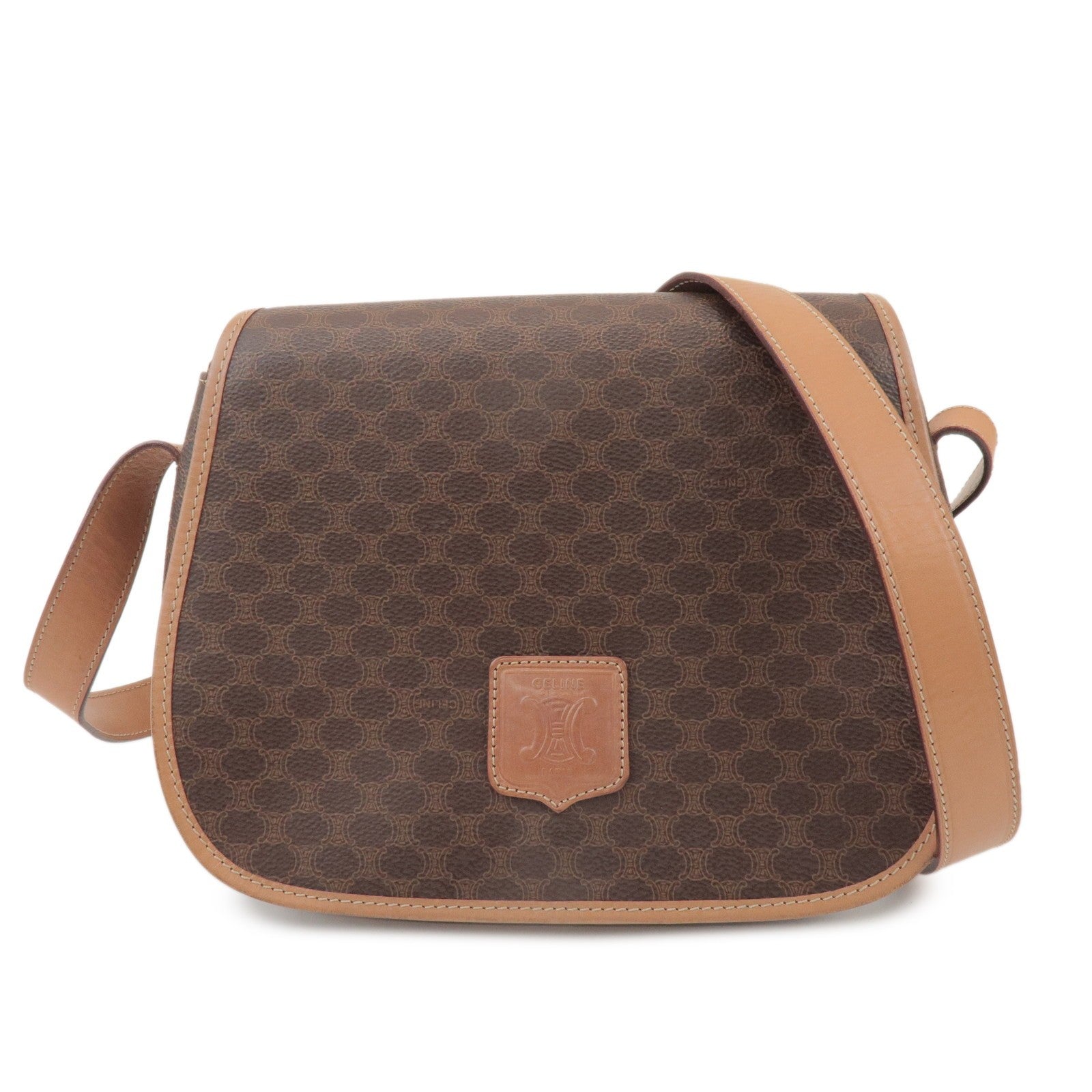 Celine Macadam Shoulder Bag - Brown, PVC Leather 