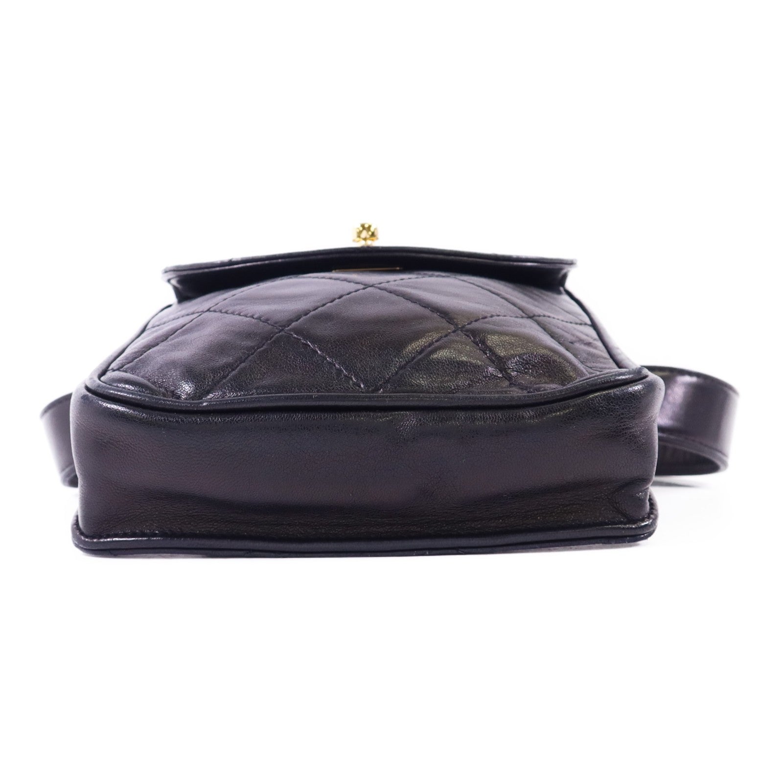 CHANEL CC GHW Waist Bag - Black, Lambskin Leather