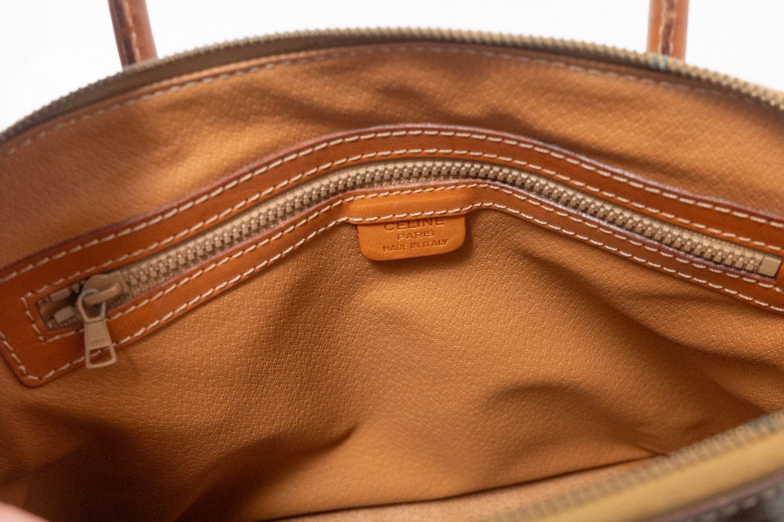 Celine Macadam Hand Bag - Brown, PVC Leather 