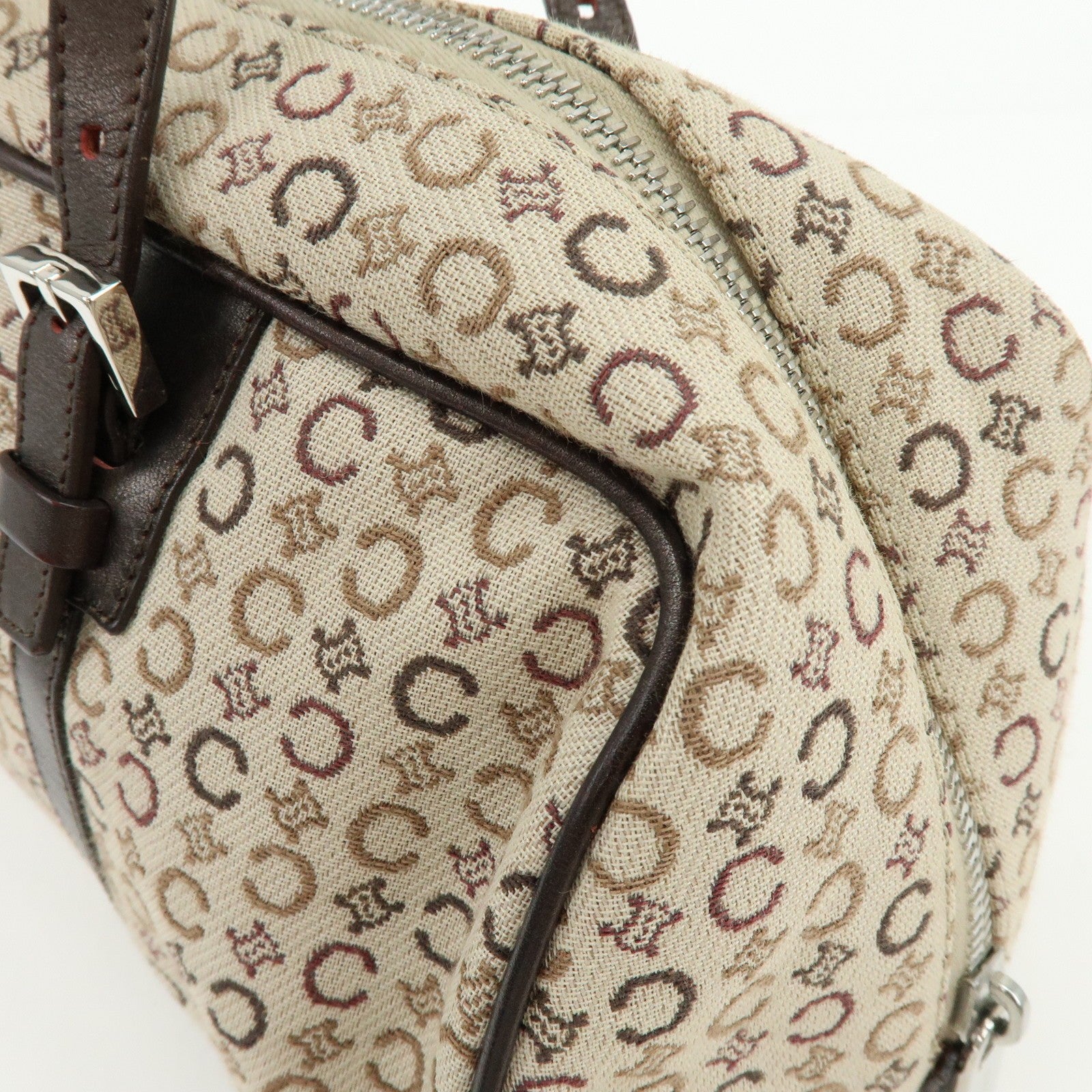 Celine C Macadam Hand Bag - Beige, Canvas and Leather