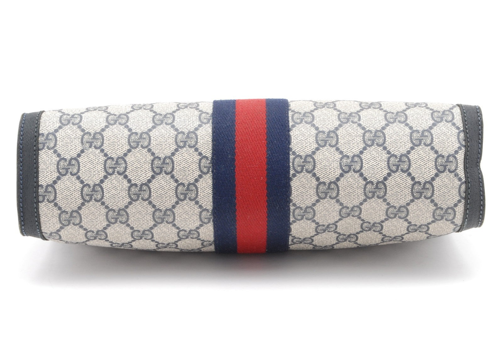 Gucci GG Supreme Web Stripe Clutch - Navy, GG Supreme Canvas