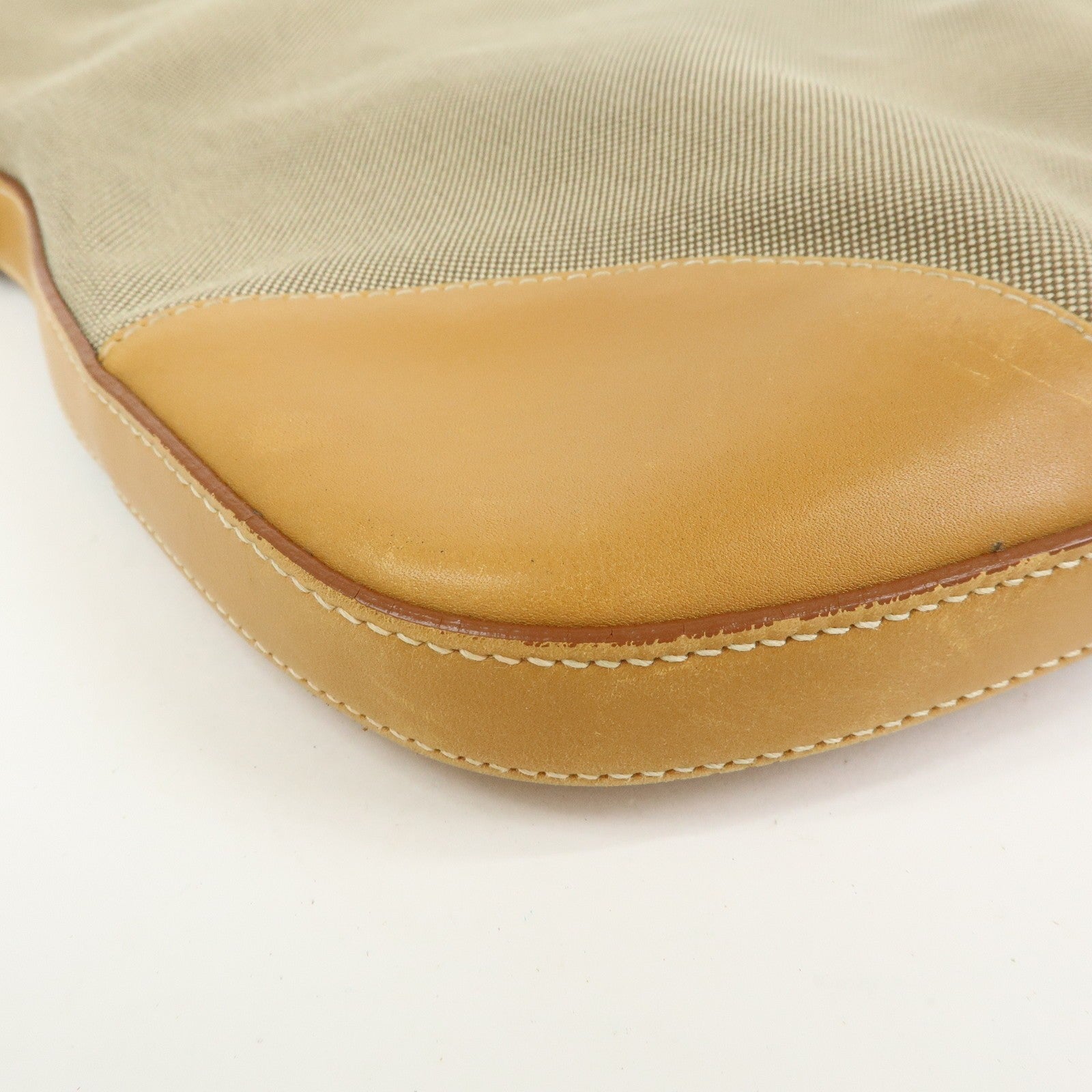 Prada Logo Jacquard Shoulder Bag - Camel, Leather