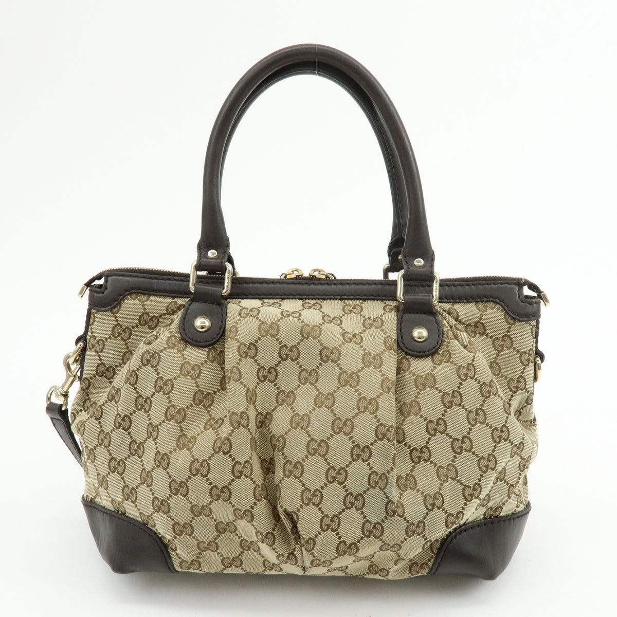 Gucci 2Way Bag - Beige Brown, GG Canvas Leather