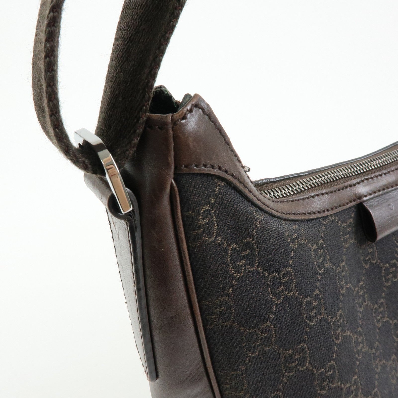Gucci Shoulder Bag - Dark Brown, Denim, Leather