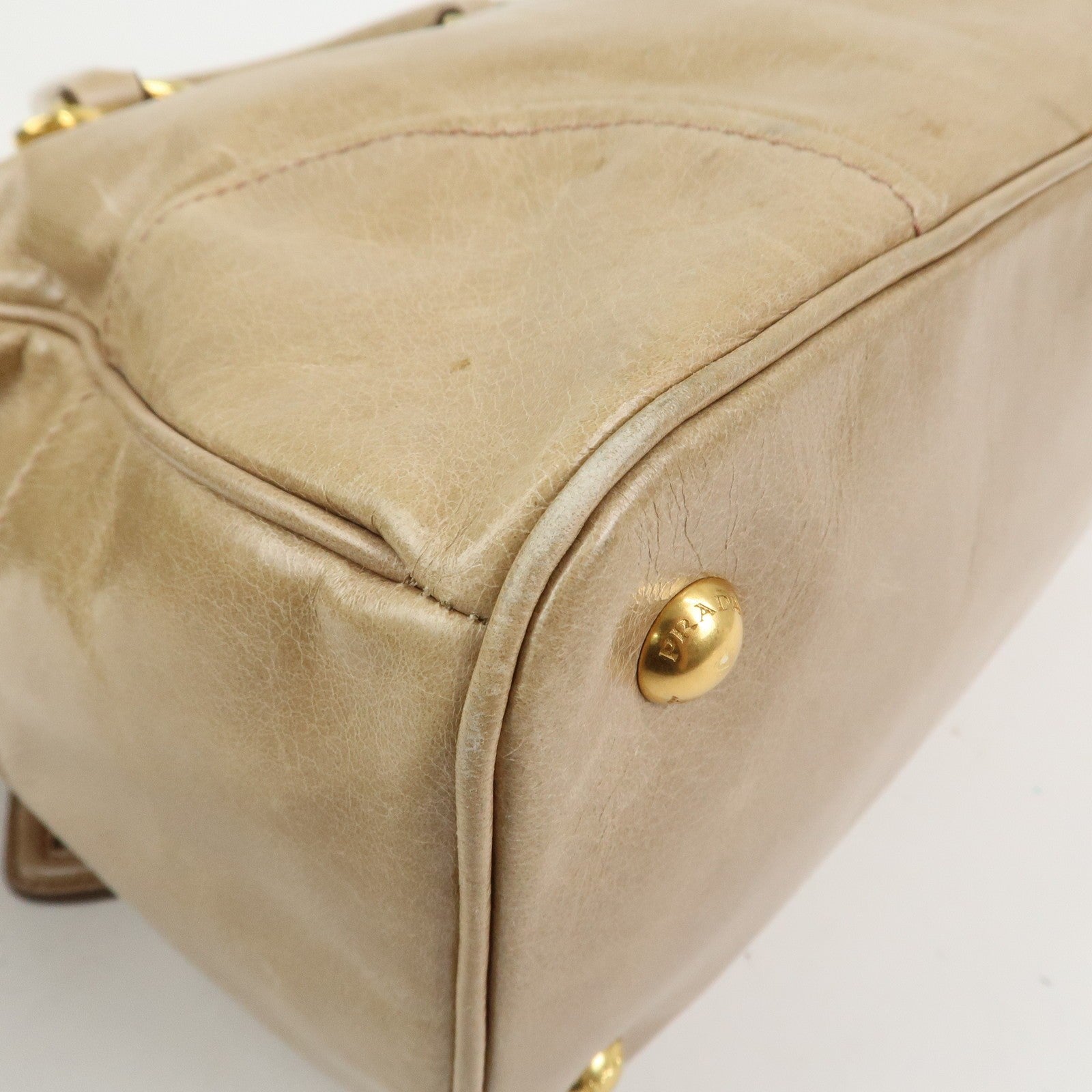 Prada 2Way Bag Hand Bag - Beige, Leather