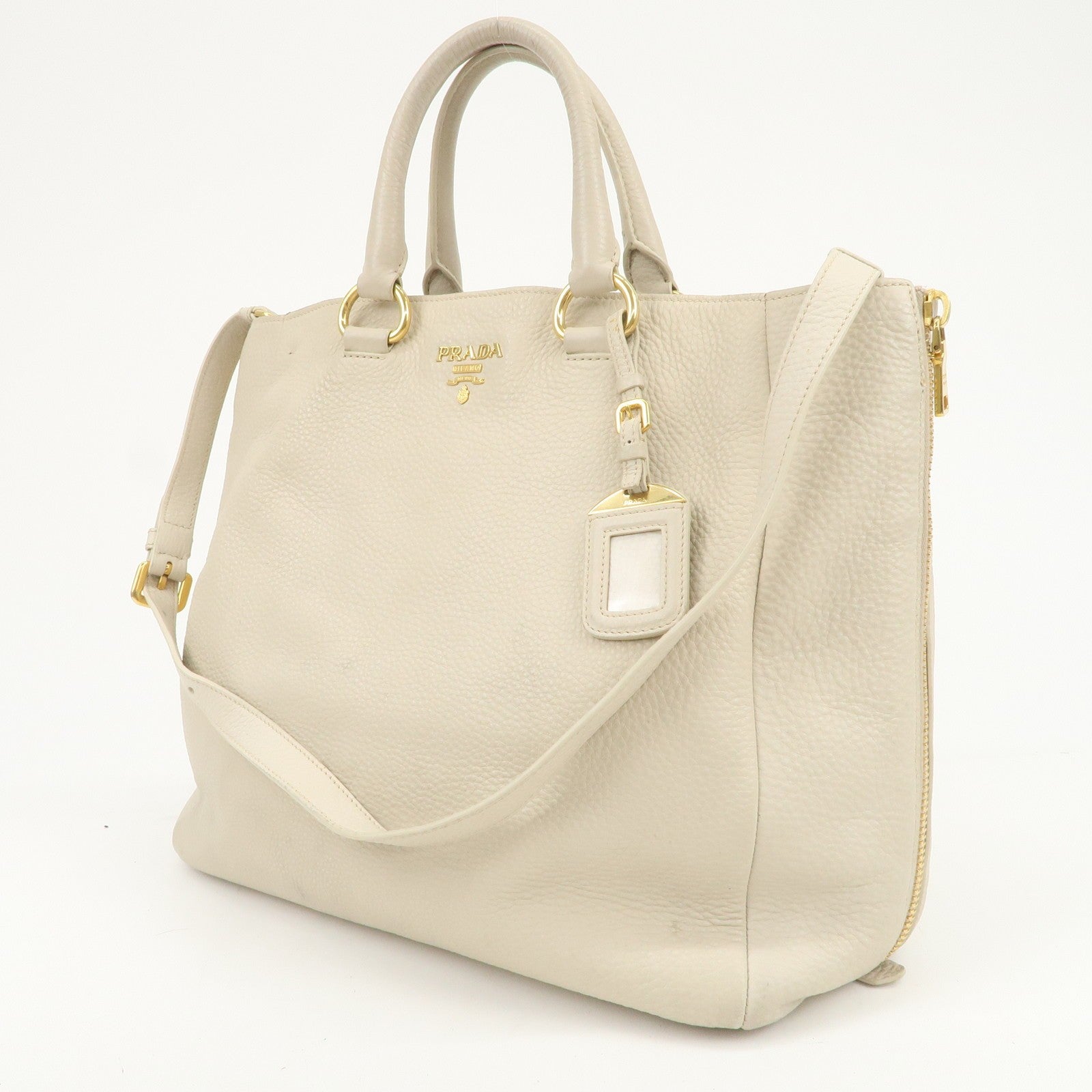 Prada 2Way Bag Hand Bag - Ivory, Leather