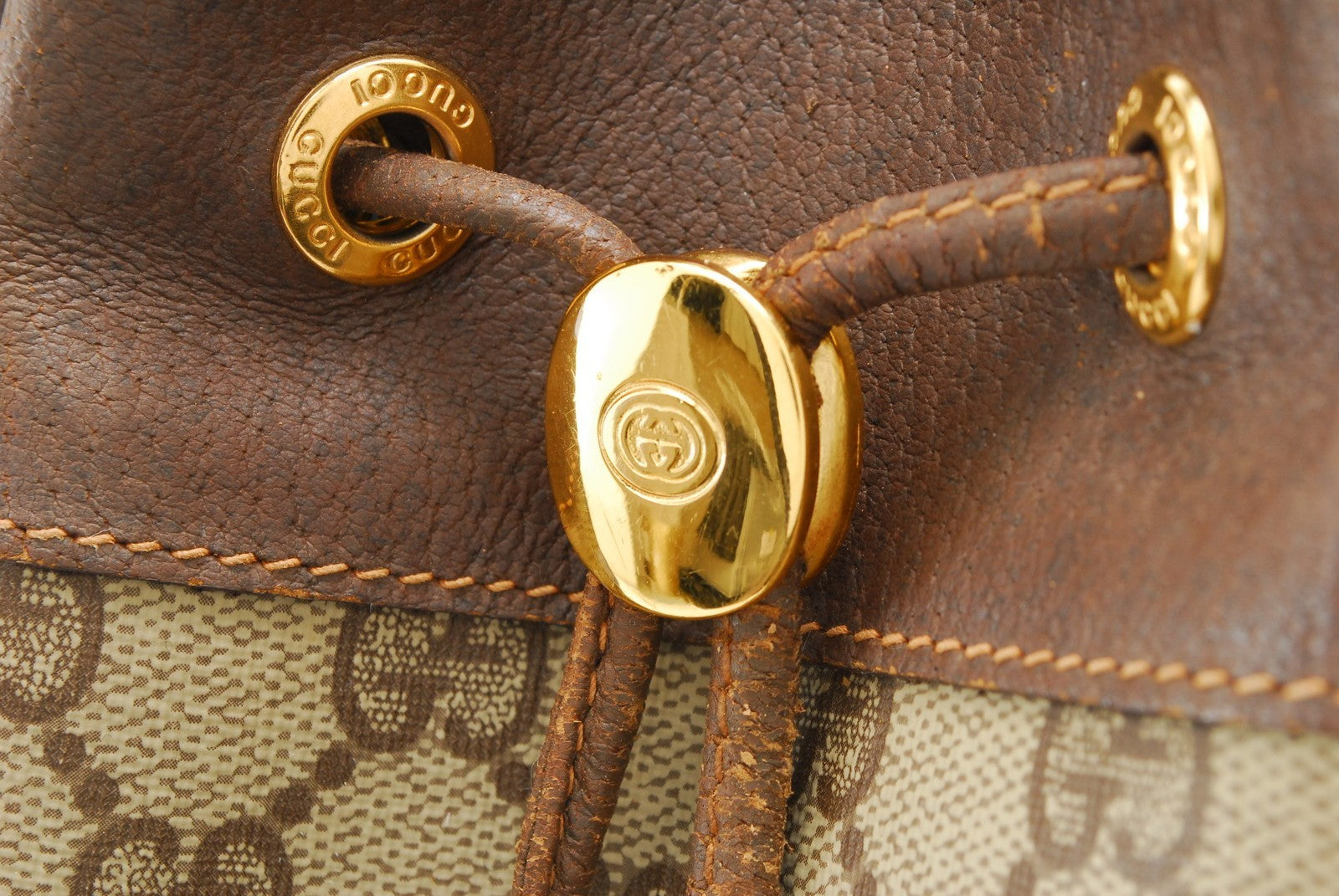 Gucci Vintage GG Sherry Line Shoulder Bag - Brown, PVC Leather