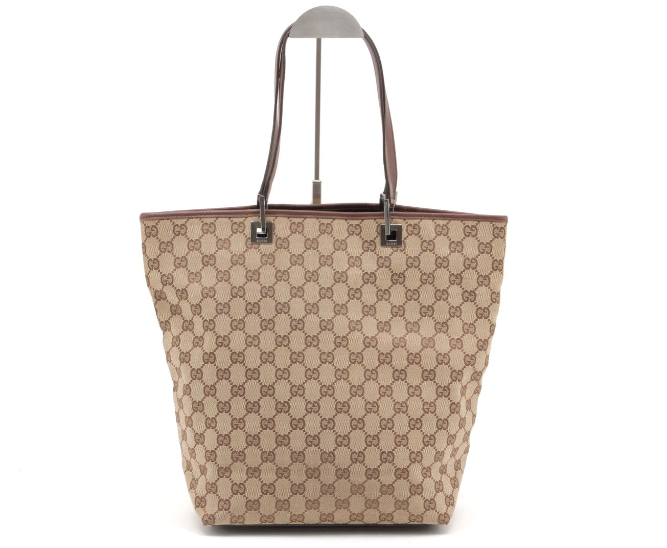 Gucci GG Tote Shoulder Bag - Beige Brown, Canvas Leather