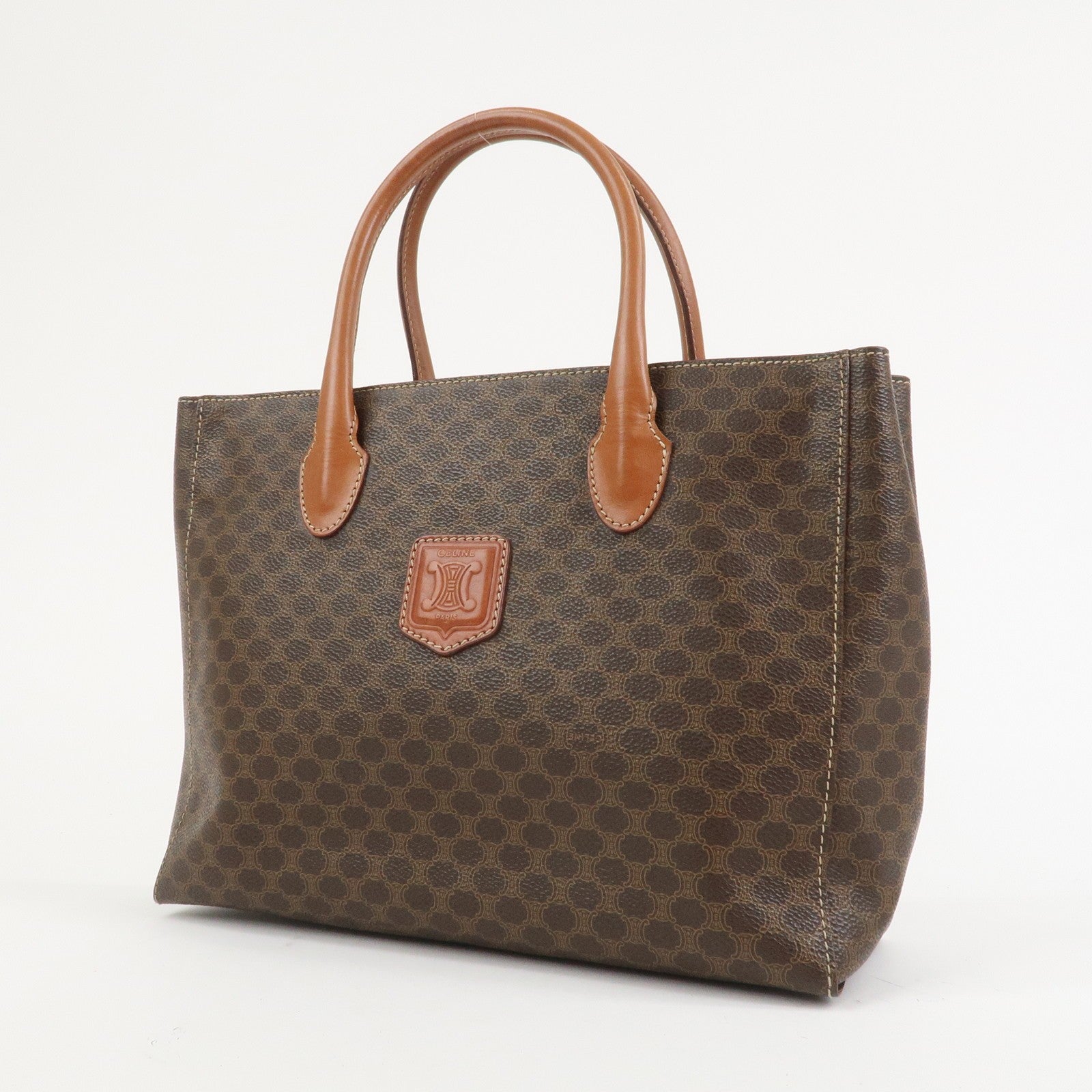 Celine Macadam Hand Bag - Brown, PVC Leather 