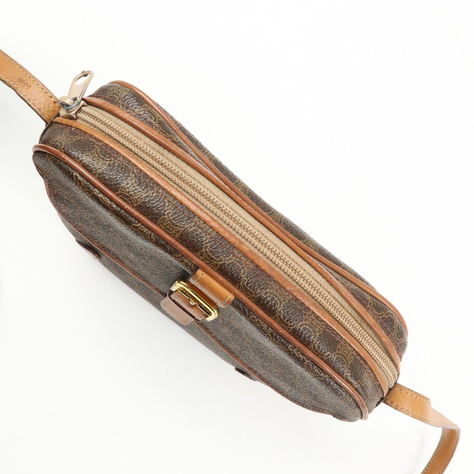 Celine Macadam Shoulder Bag - Brown, PVC Coating Canvas, Leather