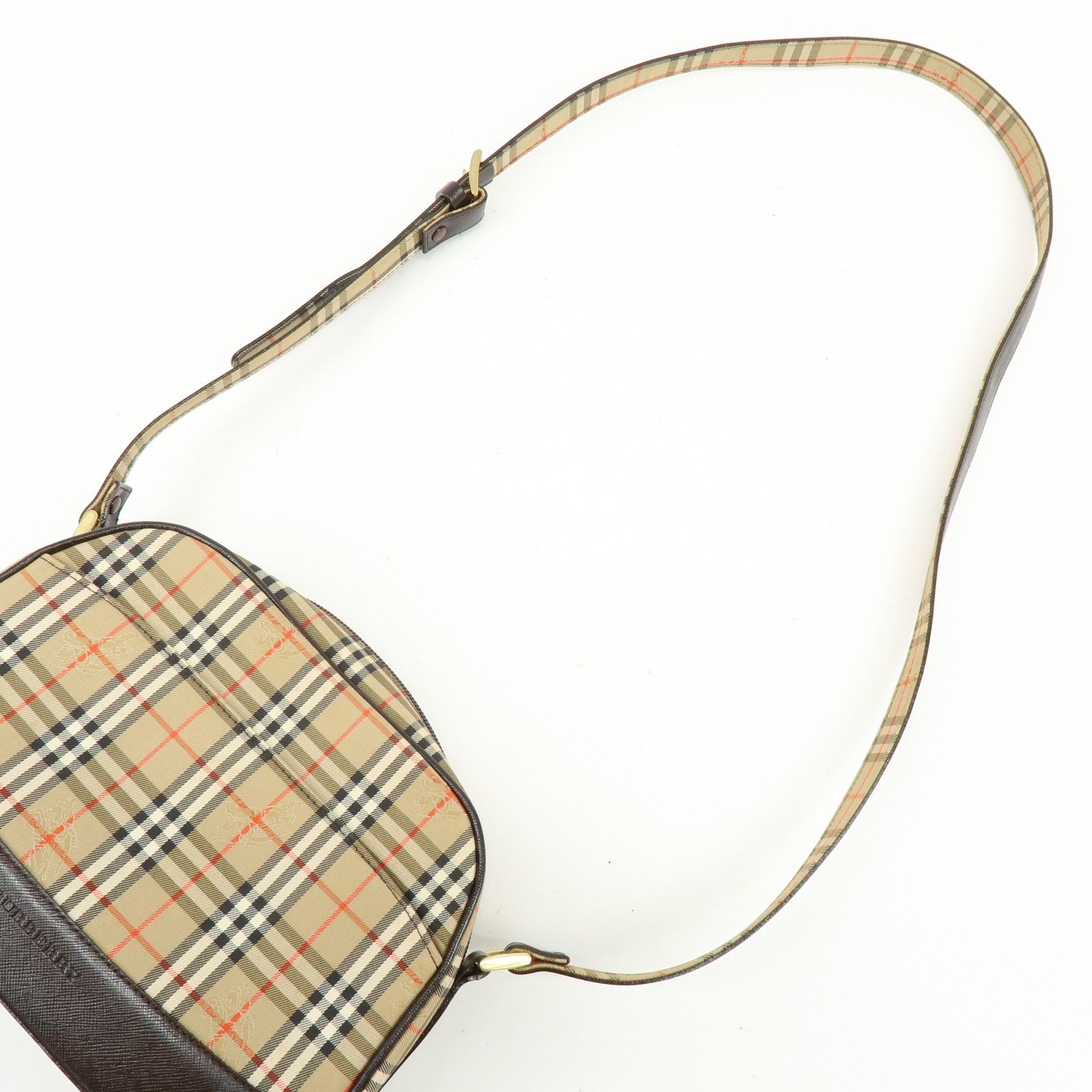 Burberry Nova Plaid Shoulder Crossbody Bag - Beige, Canvas, Leather